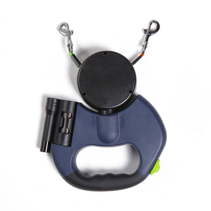 Retractable Dual Dog Leash with Light