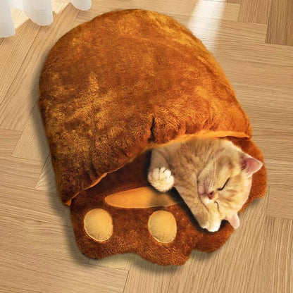 Plush Bear Paw Cat Bed
