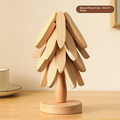Wooden Tree Trivet Set