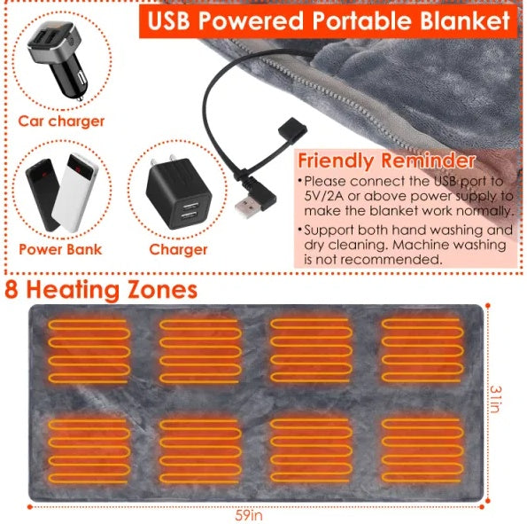 USB Heated Blanket Shawl