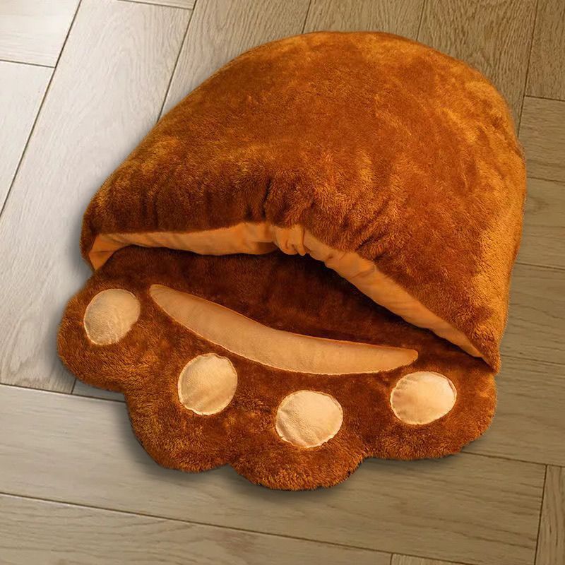 Plush Bear Paw Cat Bed