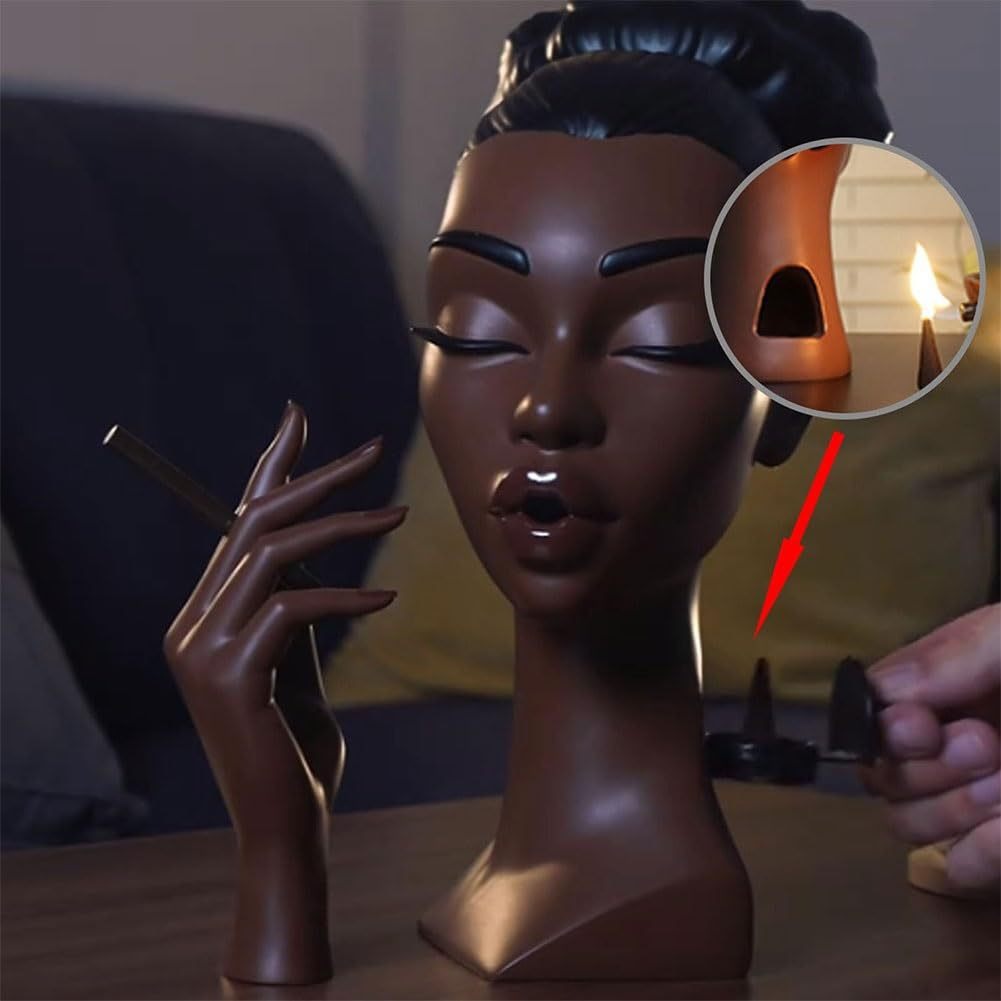 Black Lady Smoke Resin Incense Burner Desktop Decoration