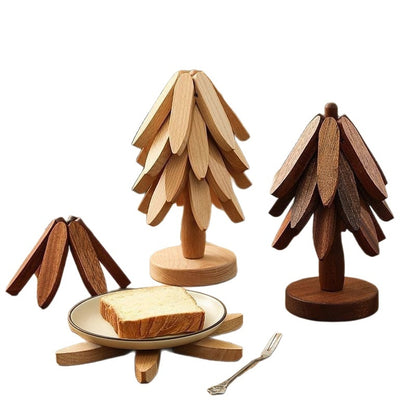 Wooden Tree Trivet Set