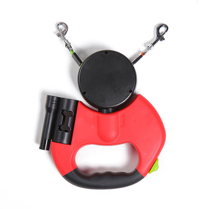 Retractable Dual Dog Leash with Light