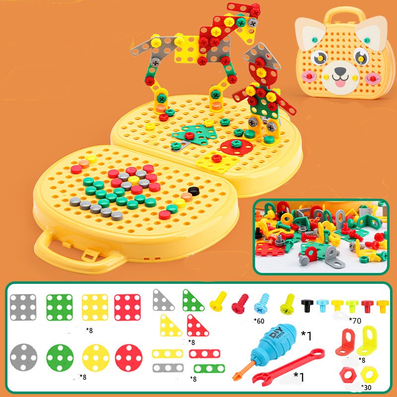 Kids DIY Tool Box Building Blocks Assembly